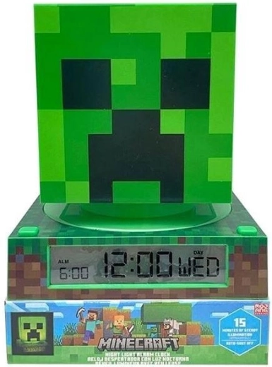 3D LED lampica s budilicom Minecraft Creeper