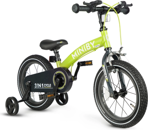 Qplay Miniby 3u1 dječji bicikl 14" zeleni