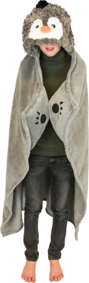 Cozy Noxxiez topla dječja deka s kapuljačom pingvin