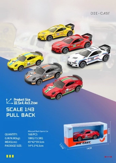 Metalni trkaći autić 10,5 cm na navijanje unatrag