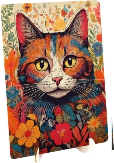 Moxy outline wooden puzzle Cat 125 pieces