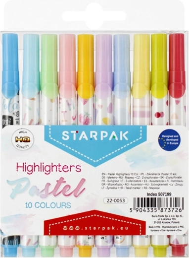 Pastelni markeri za isticanje STARPAK – set od 10 kom