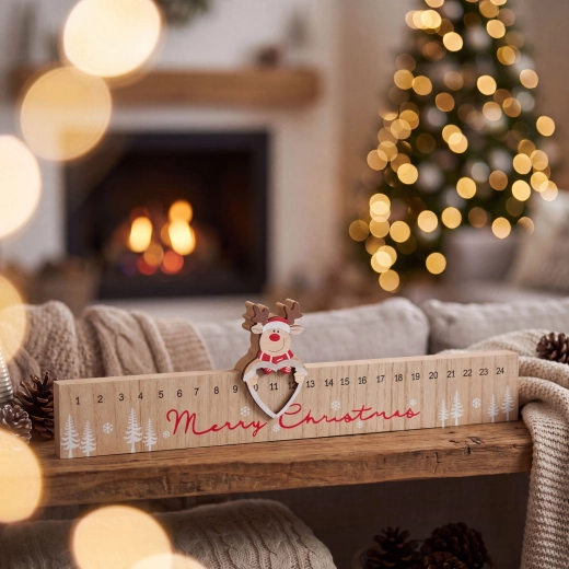 Advent calendar “Merry Christmas” with reindeer