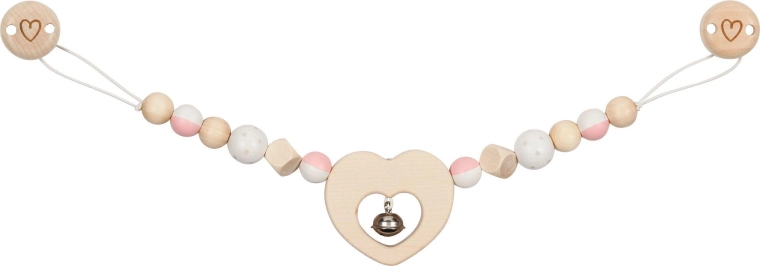 Goki stroller chain with hearts and clips - 1 piece