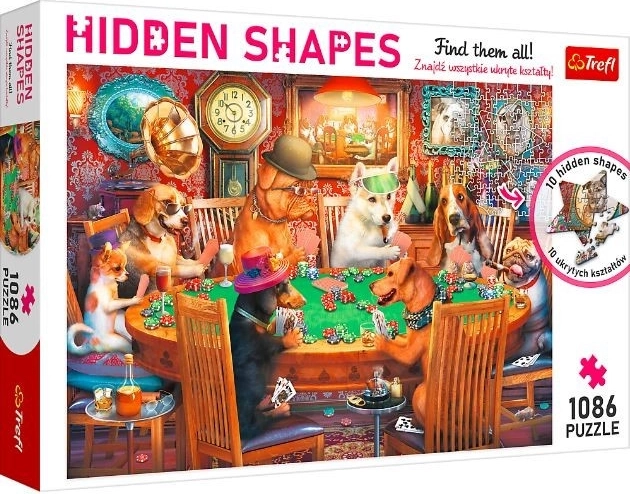 Puzzle TREFL Hidden Shapes Večer igre 1086 dijelova