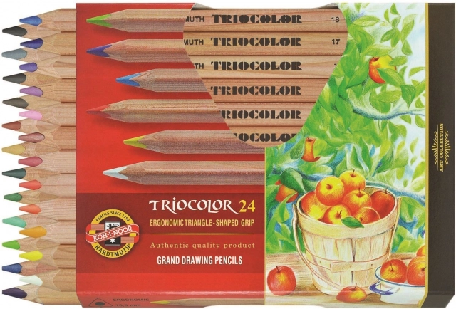 Trokutaste jake pastele KOH-I-NOOR Triocolor Natur, 24 kom