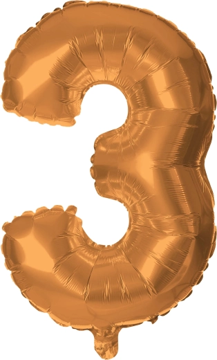 Foli balon brojka 3 30 cm brončani TORO