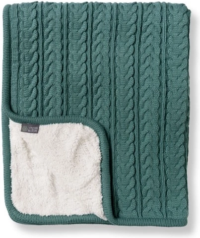 VINTER & BLOOM obostrana deka Cuddly misty green