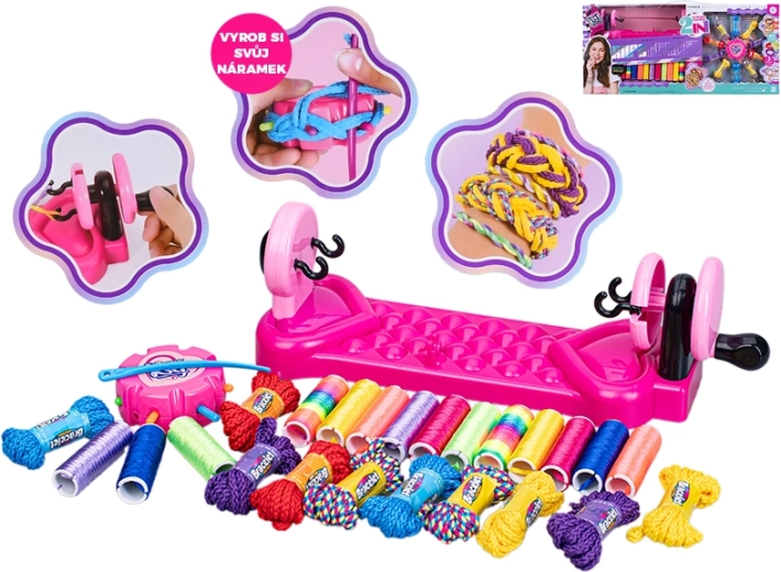 Set za pletenje narukvica s tkalačkim stavom i šarenim končićima
