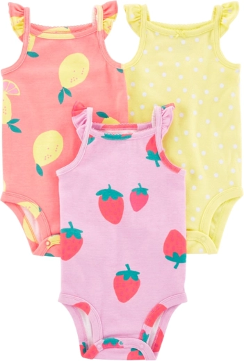 Carter's bodiji za bebe na naramenice Dots Fruit za djevojčicu 3 kom