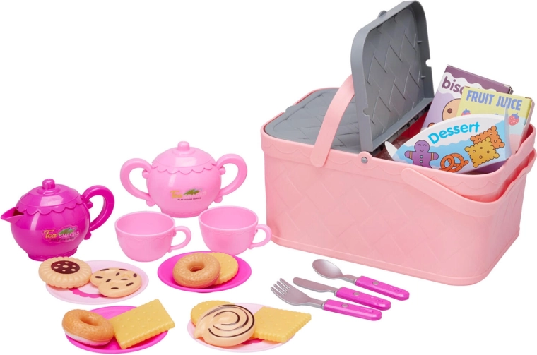 Piknik koš s priborom, 24-dijelni plastični set