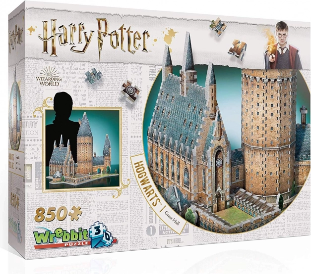 Wrebbit 3D puzzle Harry Potter: Velika dvorana Hogwarts 850 dijelova