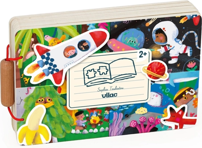 Vilac drvena knjižica s puzzleom – avantura