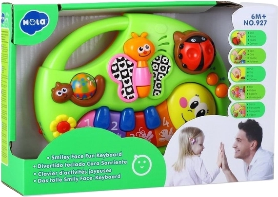 Hola SmilyPlay children's musical keyboard with a cheerful face