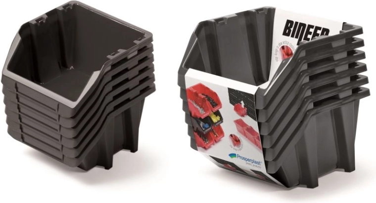 Set spremnika Bineer Short, 6 kom, crna, 214 × 198 × 238 mm