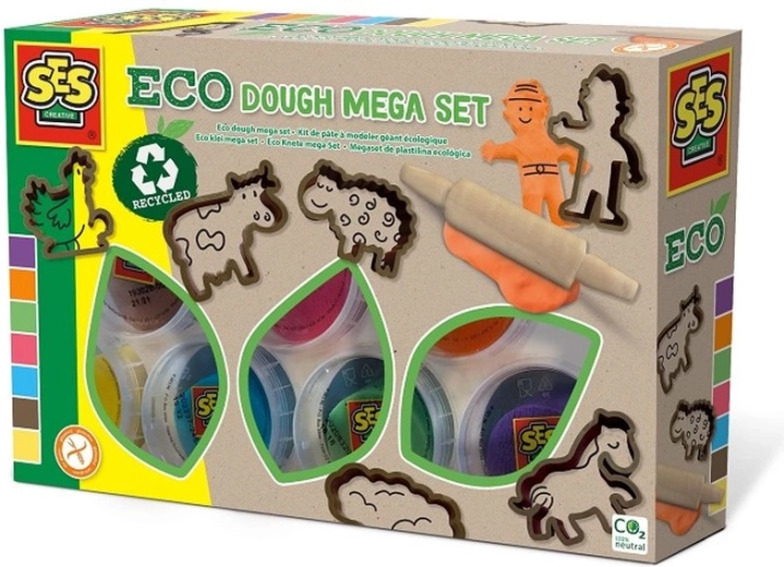 SES Creative eko plastelin – mega set 7 boja s kalupima