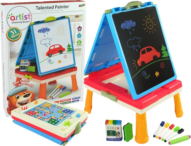 Dječji stol 3u1 Magnetna i Kreda Ploča Plava