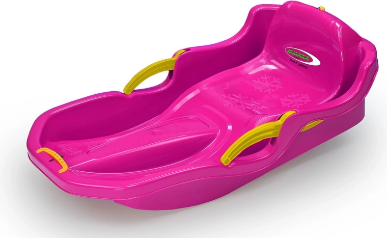 Snow Play Comfort bob sled 80 cm, pink, with hand brakes - 1 piece