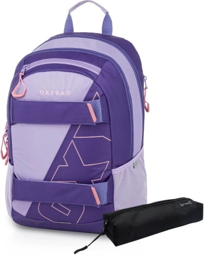 Studentski ruksak i pernica Oxybag Sport Half violet