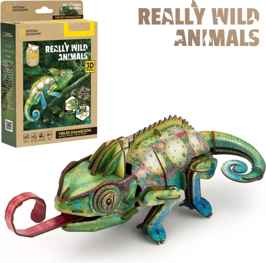 CubicFun 3D puzzle National Geographic kameleon, 63 dijela