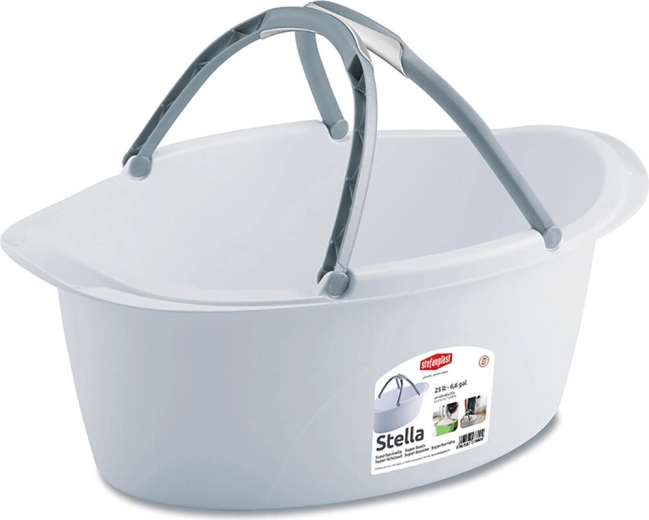 Ovalna plastična posuda STELLA 60 × 40 cm, 25 l, s ručkama