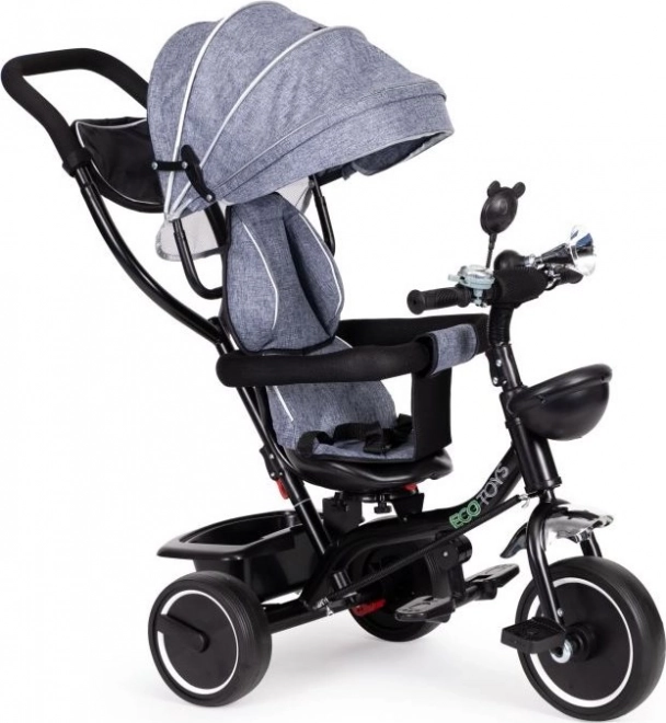 Dječja tricikl s rotirajućim sjedalom i krovom ECOTOYS siva