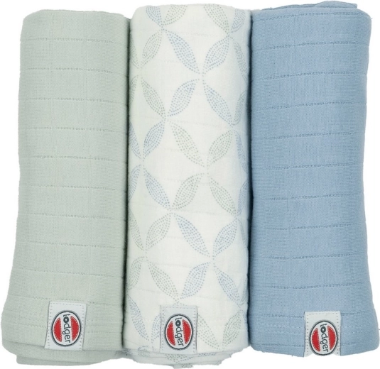 Lodger swaddler Solid matcha peppermint - set of 3 pieces (70 × 70 cm)
