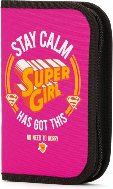 Školska pernica Super Girl stay calm – jednodijelna, bez pribora