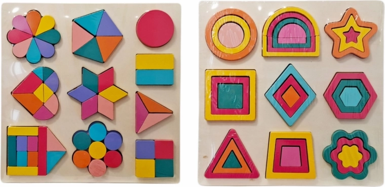 Wooden educational shape sorter with colorful shapes - 1 piece