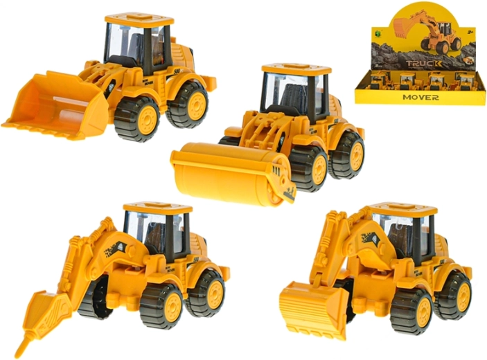 Građevinsko vozilo 13 cm na inercijski pogon, 4 vrste, 8 kom u kutiji