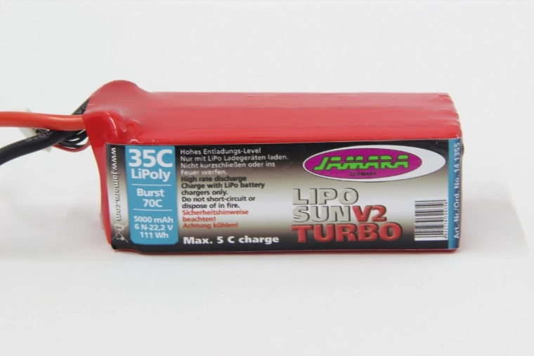 LipoSun V2 LiPo Battery 22.2 V 5000 mAh 111 Wh 35C/70C with GPR 6N Balance Connector