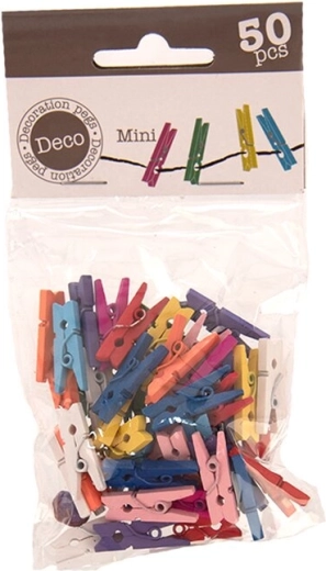Šarene drvene mini štipaljke 2,5 cm (50 kom)