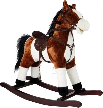 Tamnosmeđi konjić na ljuljanje sa zvukovima i pokretima