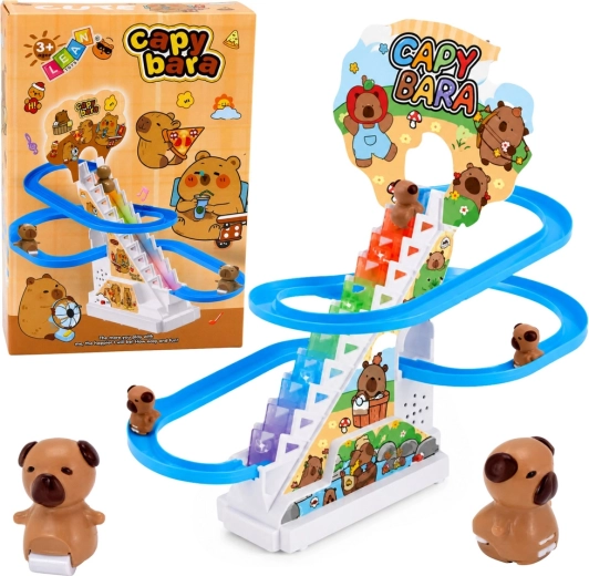 Interactive capybara track with slide with lights and music