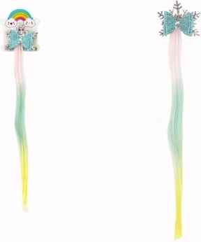 Kopča za kosu snježna pahulja s duhovnim pramenom i mašnom