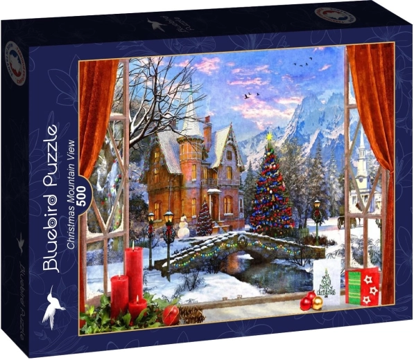 Bluebird puzzle Christmas mountain view 500 pieces