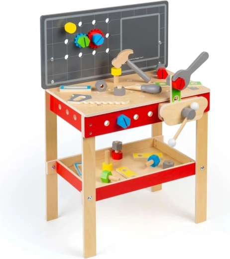 Bigjigs Toys dječji drveni radni stol s alatom