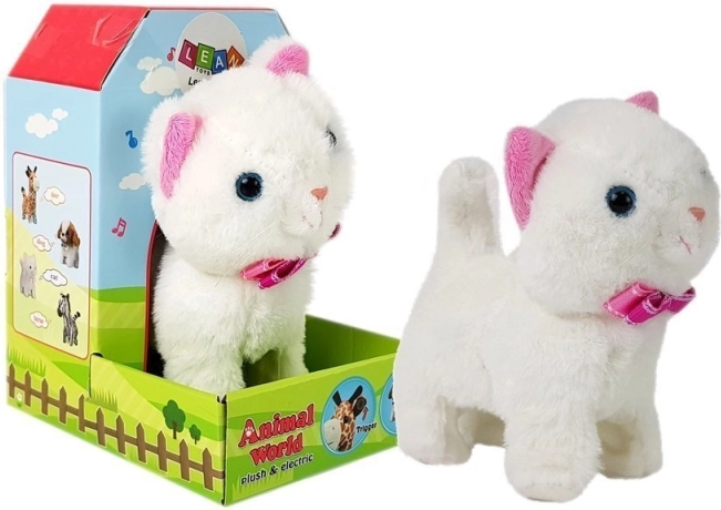 Interaktivna bijela mačka na baterije