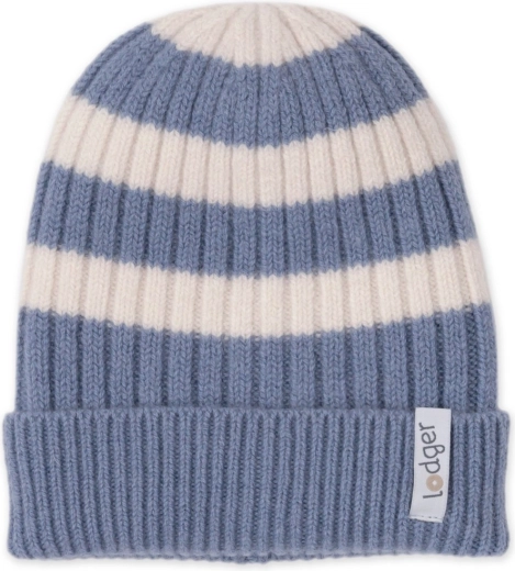 Lodger merino hat stripe stone (3–6 months)