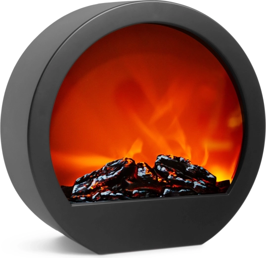 Decorative LED fireplace with battery or mains power