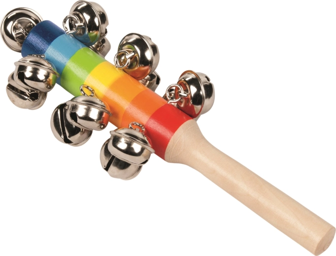 Goki rainbow jingle bells with handle
