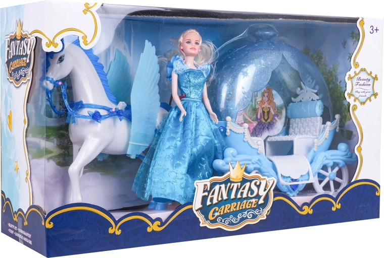 Fairytale Carriage with Winged Horse and Doll