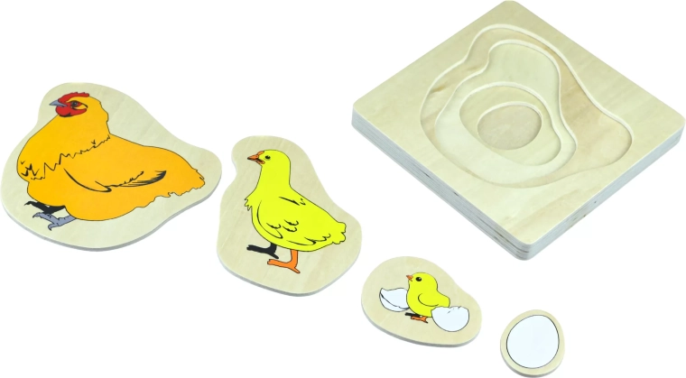 Chicken life cycle – wooden layered puzzle