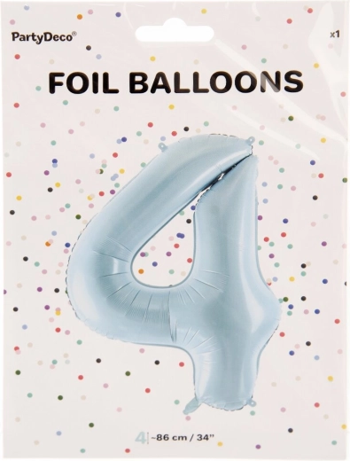 Folijski balon broj 4 plavi 86 cm