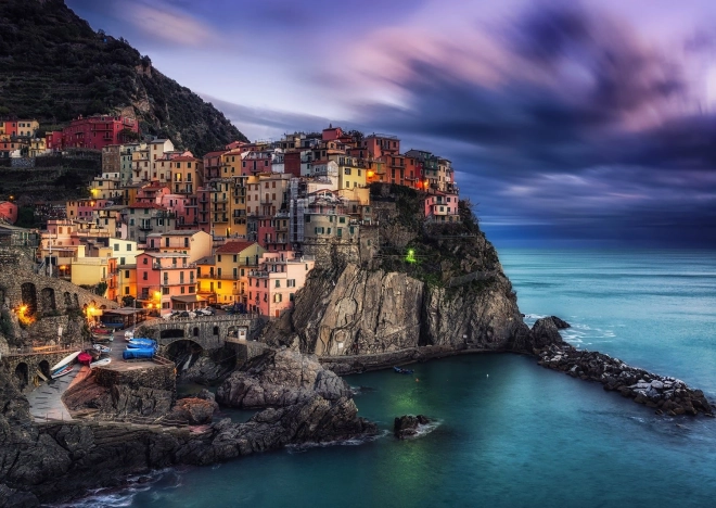 Puzzle ENJOY Manarola u suton, Cinque Terre, Italija – 1000 dijelova