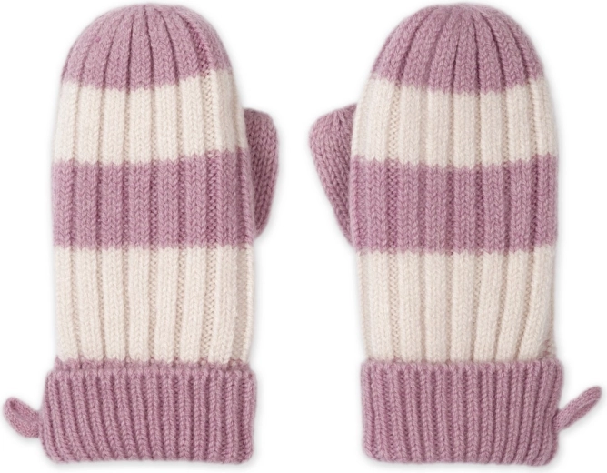 Lodger merino rukavice stripe mauve vel. 1–2 godine