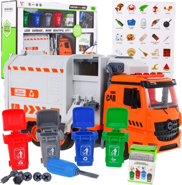 Interaktivni kamion za smeće za djecu 3+ s 4 spremnika i karticama za razvrstavanje otpada
