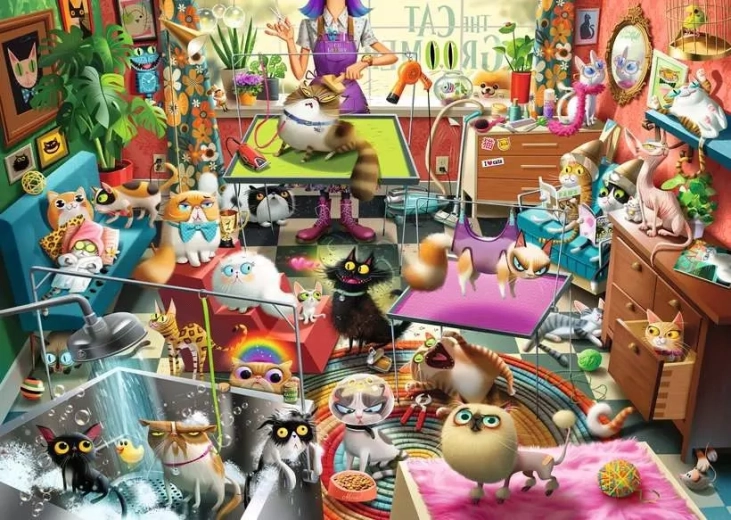Ravensburger slagalica Mačji frizerski salon 1000 dijelova