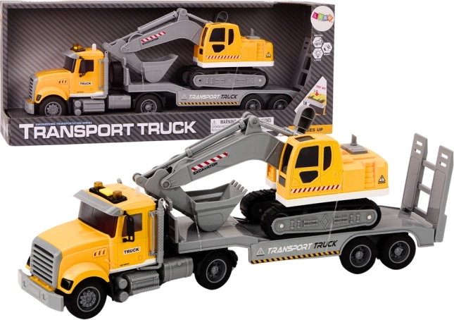 Žuti kamion s gusjeničarom s lampicama i zvukovima