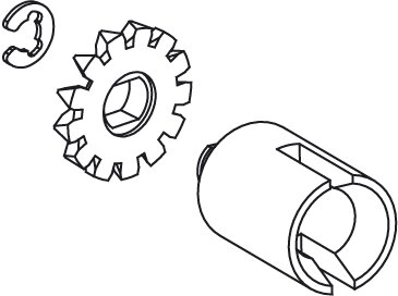 JAMARA Voltage/Major Differential Bevel Gear Set with Universal Joint and Retaining Rings